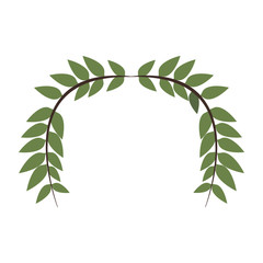 laurel wreath round and half laurel bottom vector illustration
