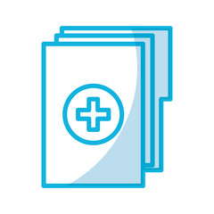shadow blue medical history folder vector graphic design