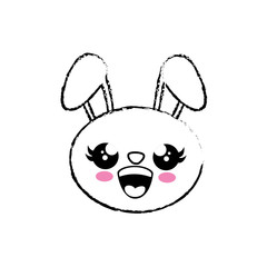 Bunny kawaii cartoon icon vector illustration graphic design