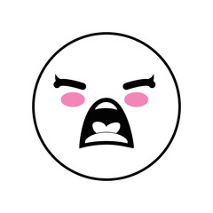 Fototapeta premium Cute kawaii emoticon icon vector illustration graphic design
