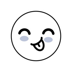 Cute kawaii emoticon icon vector illustration graphic design