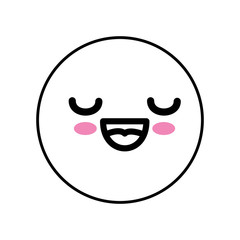 Cute kawaii emoticon icon vector illustration graphic design