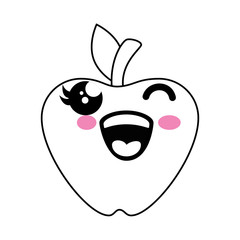 Naklejka premium Apple kawaii cartoon icon vector illustration graphic design