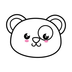Panda kawaii cartoon icon vector illustration graphic design