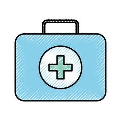 scribble blue medical bag cartoon vector graphic design