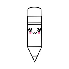 Pencil kawaii cartoon icon vector illustration graphic design