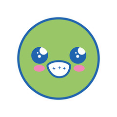 Cute kawaii emoticon icon vector illustration graphic design