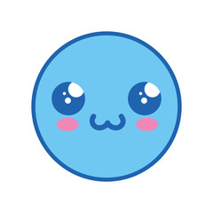 Cute kawaii emoticon icon vector illustration graphic design