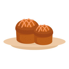 rolls of bread icon over white background. vector illustration