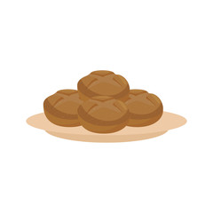 rolls of bread icon over white background. vector illustration