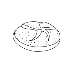 roll of bread icon over white background. vector illustration