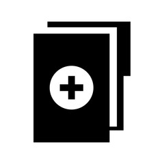 Fototapeta premium black icon medical history folder vector graphic design