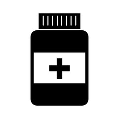 black icon pill bottle cartoon vector grpahic design