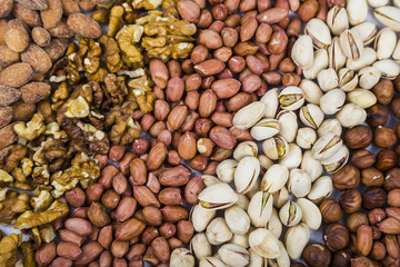 Background of nuts.