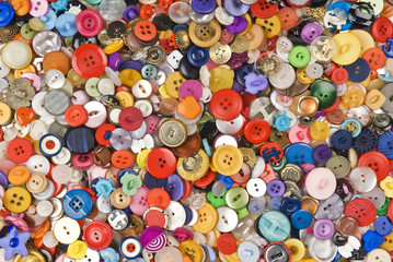 Fototapeta na wymiar Collection of different buttons.