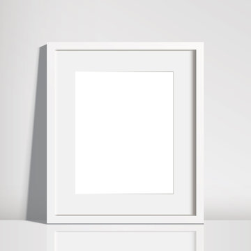 Realistic Empty White Picture Frame Mockup
