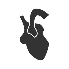 Heart organ icon. Silhouette symbol. Negative space. Vector isolated illustration.