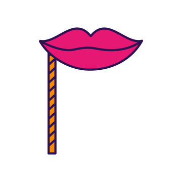 cute party booth props lips vector graphic design