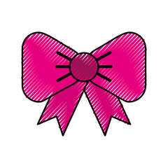 scribble cute fuchsia bow cartoon vector graphic design