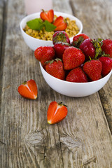 Granola with strawberry