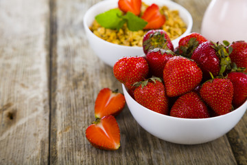 Granola with strawberry