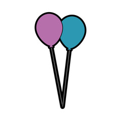 color full balloons cartoon vector graphic design