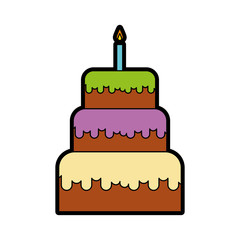 cute birthday cake cartoon vector graphic design