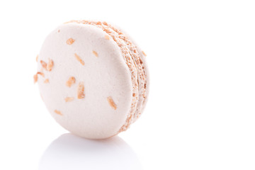 Colorful macaroons. Sweet macarons on white background.