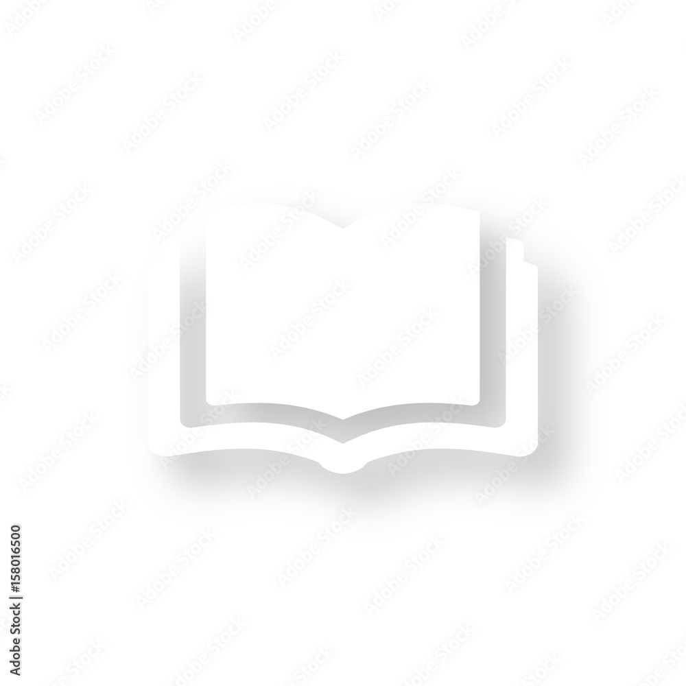 Sticker icon mit schatten - buch