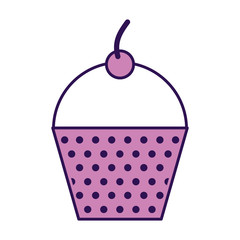 cute purple cupcake cartoon vector graphic design