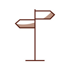 shadow brown traffic sign cartoon vector graphic design