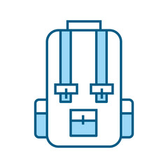 blue travel backpack cartoon vector graphic design