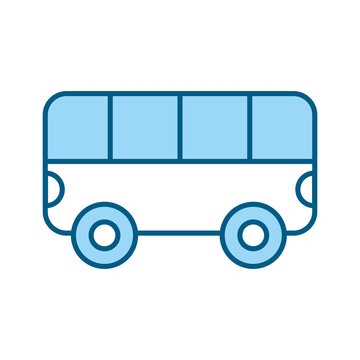 cute blue bus cartoon vector graphic design