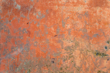 texture of old red rusty shabby background with scratches metal