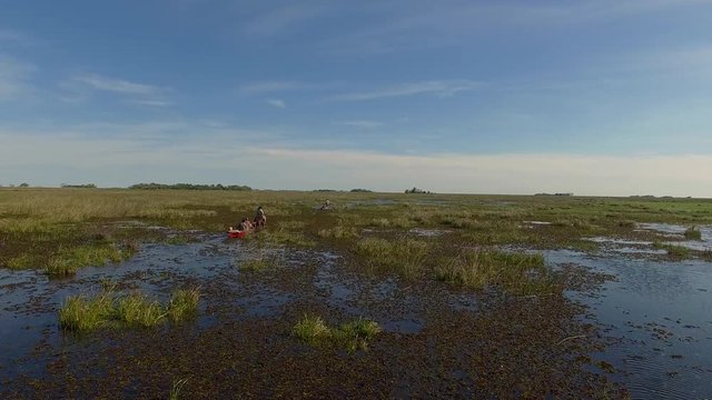 Tourists boating through Ibera Wetlands, Corrientes Province, Argentina