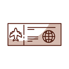 shadow brown airplane ticket cartoon vector graphic design