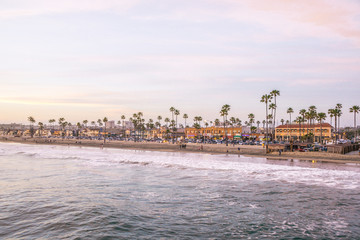 Naklejka premium Sunset in Newport Beach, Southern California 
