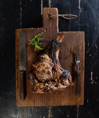 juicy grilled steaks on a cutting board