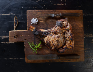 juicy grilled steaks on a cutting board