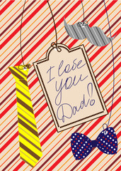 Obraz premium Father's Day congratulation card. Vector illustration