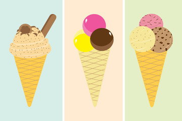 Set of Ice Cream Cones