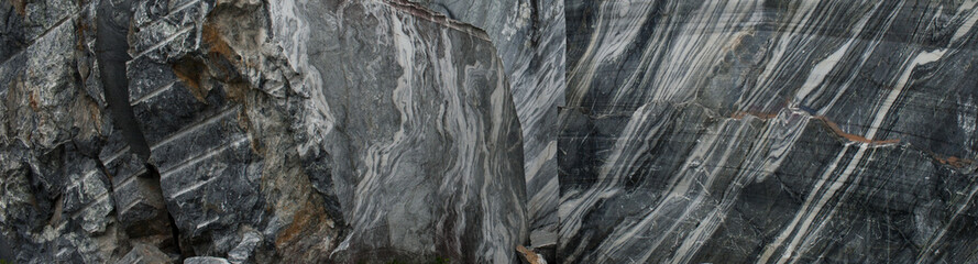A large rock of grey marble. The texture of the marble. Natural Stone pattern. Natural Stone texture. Natural Stone background. Porcelain textures.