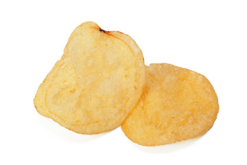 Potato chips isolated on white
