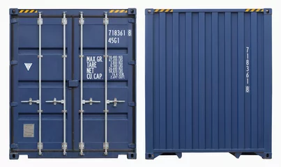 Foto op Plexiglas Poort Verschepende container, geïsoleerd, twee kanten bekijken