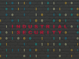 Protection concept: Industrial Security on wall background