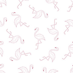 Flamingo pattern. Simple seamless background. Vector illustration.