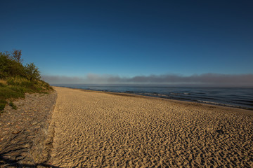 vacation by the sea, walk on the edge, Jastrzebia Gora, Poland.