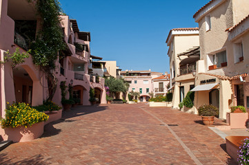 Luxury houses on the main street in Porto Cervo (Sardinia, Italy)