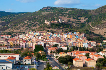 Colorful houses in Bosa on the island of Sardinia
