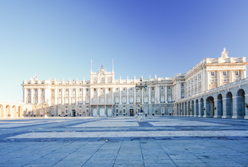 Fototapeta na wymiar Morning light at Palacio Real , Madrid